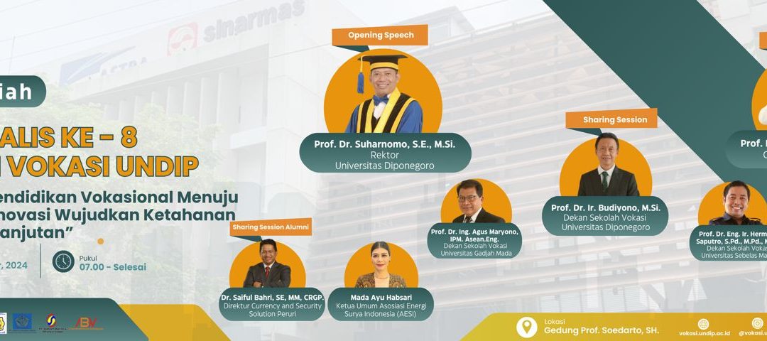 Sekolah Vokasi UNDIP Merayakan Dies Natalis ke-8 dengan Orasi Ilmiah Bertema Pendidikan Vokasional untuk Ketahanan Pangan Berkelanjutan